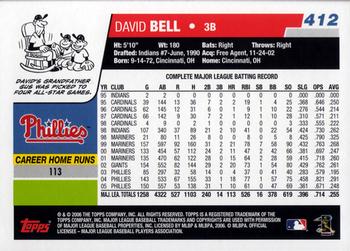 2006 Topps #412 David Bell Back