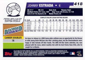 2006 Topps #418 Johnny Estrada Back