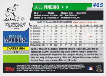 2006 Topps #465 Joel Pineiro Back