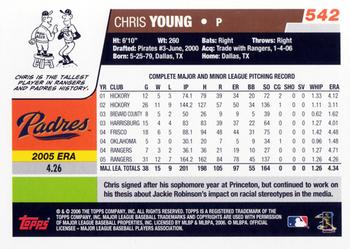 2006 Topps #542 Chris Young Back