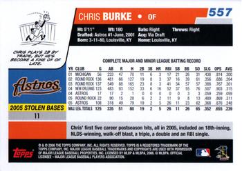 2006 Topps #557 Chris Burke Back