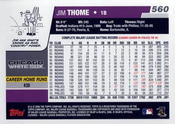 2006 Topps #560 Jim Thome Back