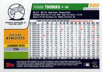 2006 Topps #580 Frank Thomas Back