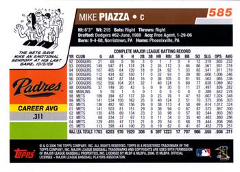 2006 Topps #585 Mike Piazza Back