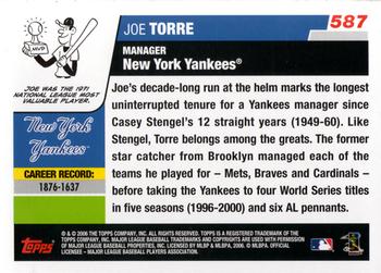 2006 Topps #587 Joe Torre Back