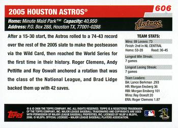 2006 Topps #606 Houston Astros Back