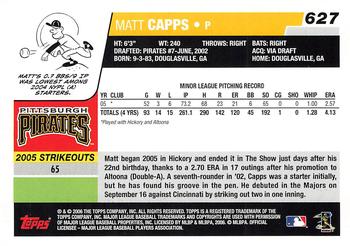 2006 Topps #627 Matt Capps Back