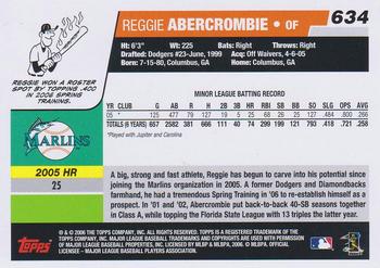 2006 Topps #634 Reggie Abercrombie Back