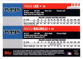 2006 Topps #654 Power Rays (Travis Lee / Rocco Baldelli) Back