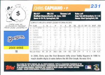 2006 Topps #231 Chris Capuano Back
