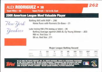2006 Topps #262 Alex Rodriguez Back