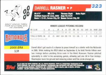 2006 Topps #323 Darrell Rasner Back