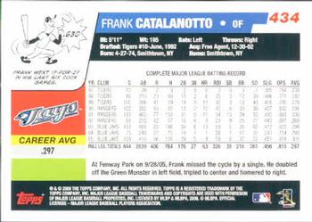 2006 Topps #434 Frank Catalanotto Back