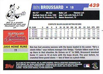 2006 Topps #439 Ben Broussard Back