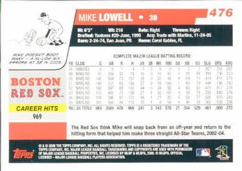 2006 Topps #476 Mike Lowell Back