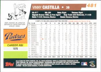 2006 Topps #481 Vinny Castilla Back