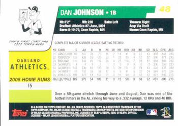 2006 Topps #48 Dan Johnson Back