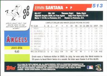 2006 Topps #513 Ervin Santana Back