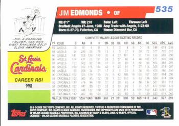 2006 Topps #535 Jim Edmonds Back