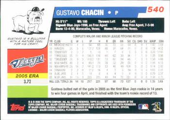 2006 Topps #540 Gustavo Chacin Back