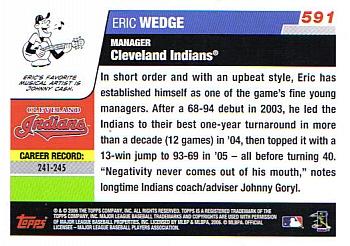 2006 Topps #591 Eric Wedge Back