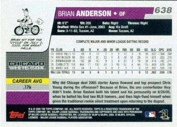 2006 Topps #638 Brian Anderson Back