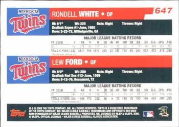 2006 Topps #647 Twin Fundamentals (Lew Ford / Rondell White) Back