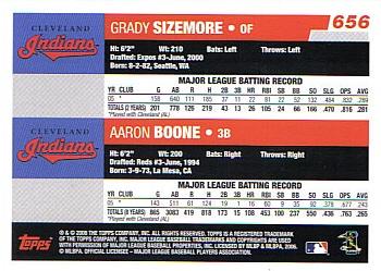 2006 Topps #656 Cleveland Rocks (Grady Sizemore / Aaron Boone) Back