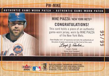 2005 Fleer Patchworks - Patch #PW-MIKE Mike Piazza Back