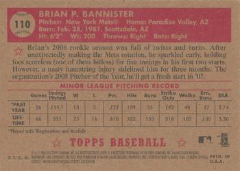 2006 Topps '52 Rookies #110 Brian Bannister Back
