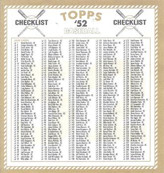 2006 Topps '52 Rookies #NNO Checklist Front