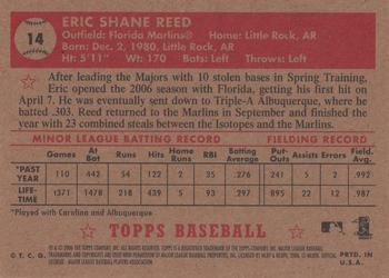 2006 Topps '52 Rookies #14 Eric Reed Back