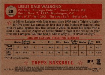2006 Topps '52 Rookies #28 Les Walrond Back