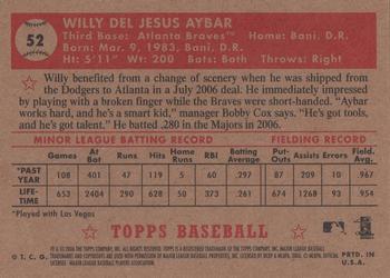 2006 Topps '52 Rookies #52 Willy Aybar Back