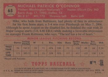 2006 Topps '52 Rookies #65 Mike O'Connor Back