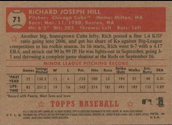 2006 Topps '52 Rookies #71 Rich Hill Back