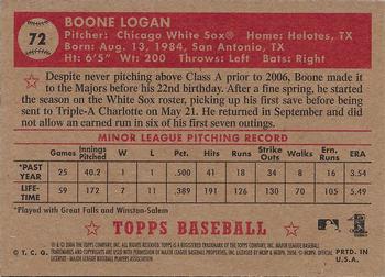 2006 Topps '52 Rookies #72 Boone Logan Back