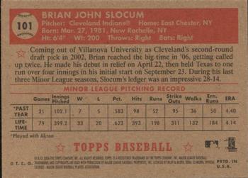 2006 Topps '52 Rookies #101 Brian Slocum Back