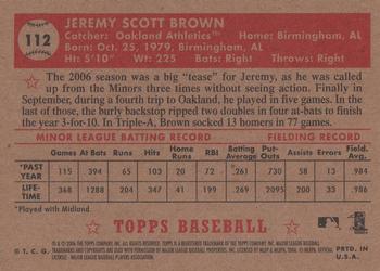 2006 Topps '52 Rookies #112 Jeremy Brown Back