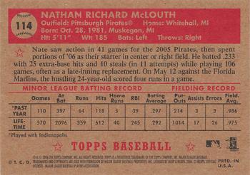 2006 Topps '52 Rookies #114 Nate McLouth Back