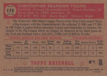 2006 Topps '52 Rookies #175 Chris Young Back