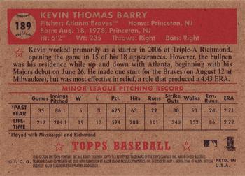 2006 Topps '52 Rookies #189 Kevin Barry Back