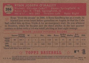 2006 Topps '52 Rookies #206 Ryan O'Malley Back