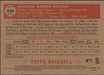 2006 Topps '52 Rookies #220 Andrew Brown Back