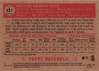 2006 Topps '52 Rookies #231 Nelson Cruz Back