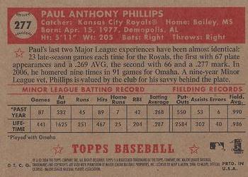 2006 Topps '52 Rookies #277 Paul Phillips Back