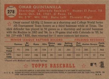 2006 Topps '52 Rookies #278 Omar Quintanilla Back