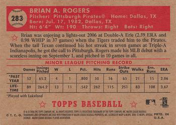 2006 Topps '52 Rookies #283 Brian Rogers Back