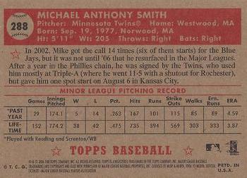 2006 Topps '52 Rookies #288 Mike Smith Back