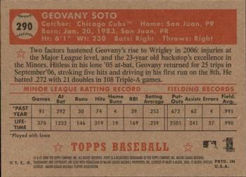2006 Topps '52 Rookies #290 Geovany Soto Back